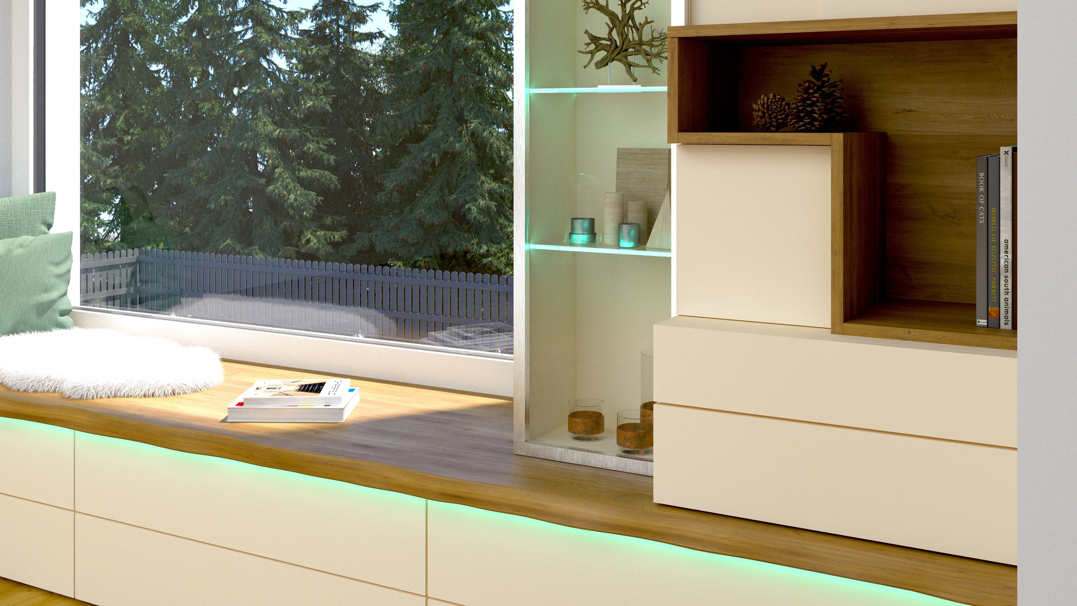 Wohnzimmer Leseecke 3D - virtuelle Raumgestaltung